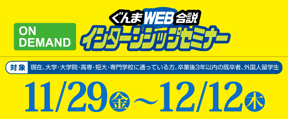 ぐんまWEB合説インターンシップセミナー　11月29日